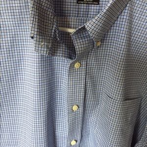 Lauren blue and white plaid shirt size 16. EUC